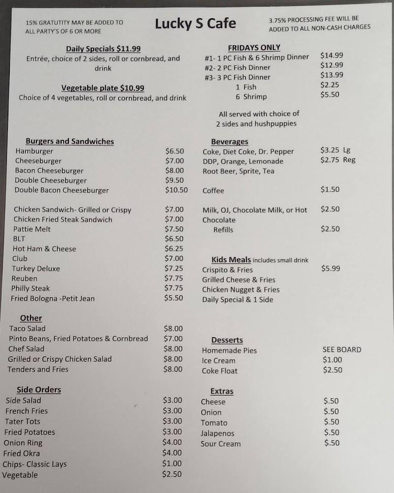 Lucky S Cafe Menu image 2